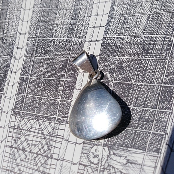 Sterling Silver Black Onyx vintage Mexican pendant - Picture 2 of 4